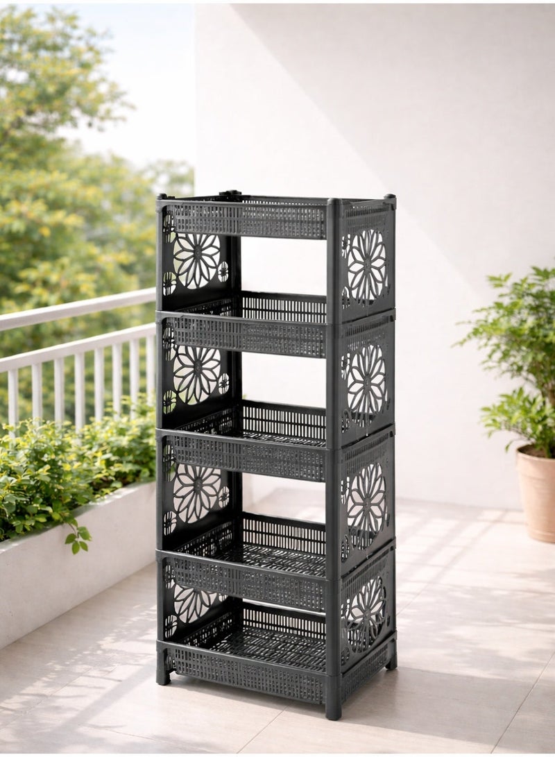FAVELA Kitchen and bathroom organizer with 5 shelves - multi-purpose - foldable - 29.5 x 44 x 109.5 cm - Image 1